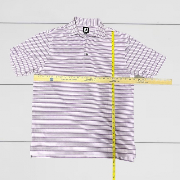 FootJoy Purple Striped Performance Golf Polo Shirt SKU#25546 - Men’s Size Large - Picture 8 of 9